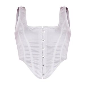 PrettyLittleThing White Corset Crop Top